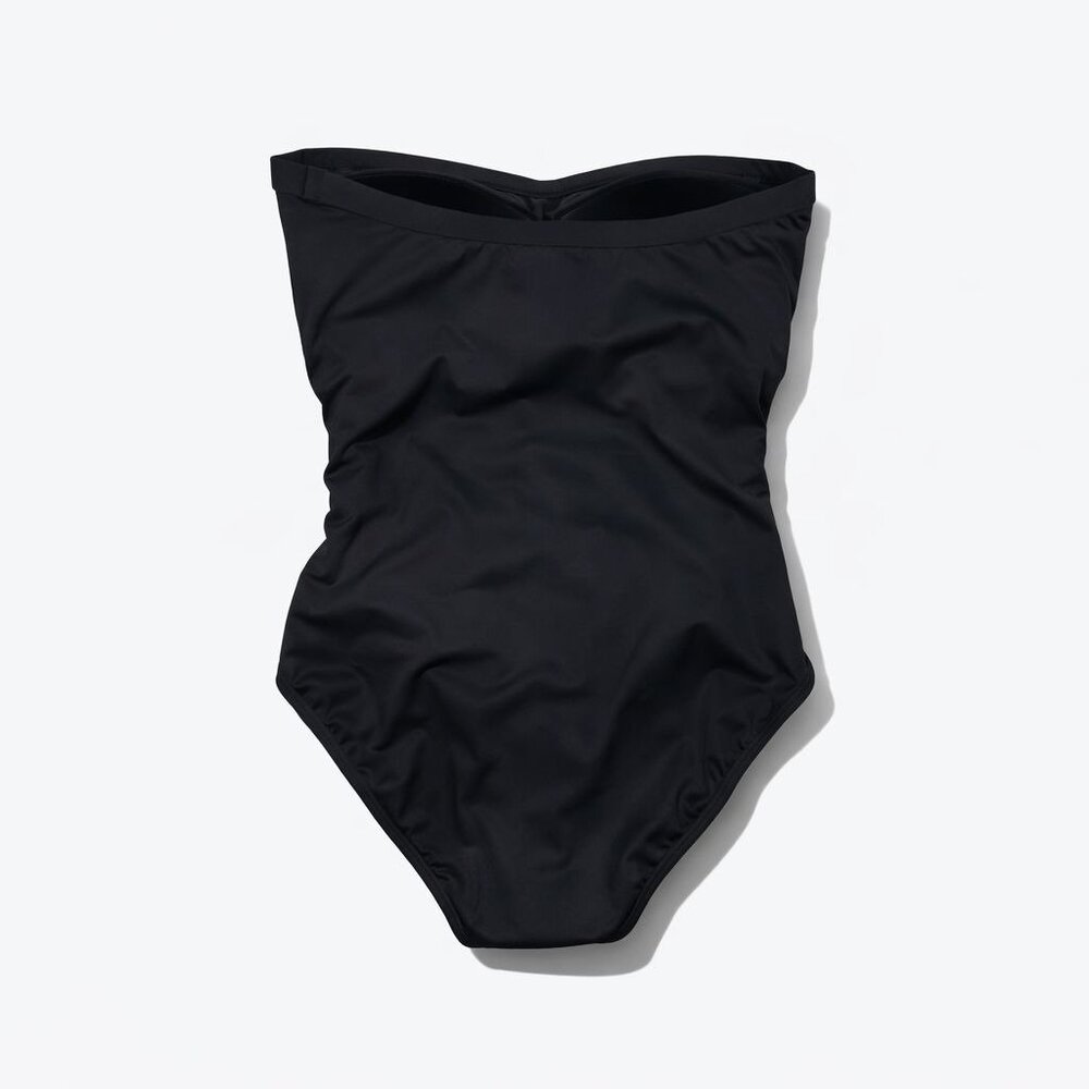 Tommy Bahama Pearl Shirred Bandeau One Piece Convertible Halter Black Women's 8 - Picture 2 of 16